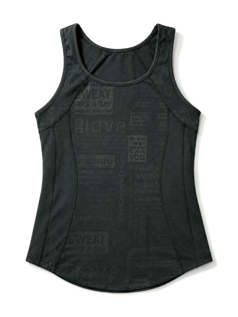 Vintage Lululemon Y2k Whimsigoth Black Graphic Print Curved Hem Tank Top